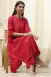 Red Shantoon Asymmetric Suit Set