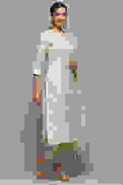 Off White Tissue Unstitched Suit set image number 7