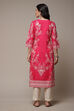 Pink Cotton Straight Printed Kurta image number 2