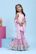 Pink Cotton Printed Straight Garara Suit Set image number 5