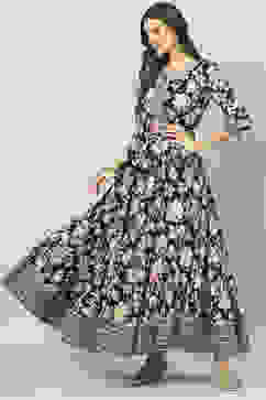 Black Cotton Printed Dress image number 2