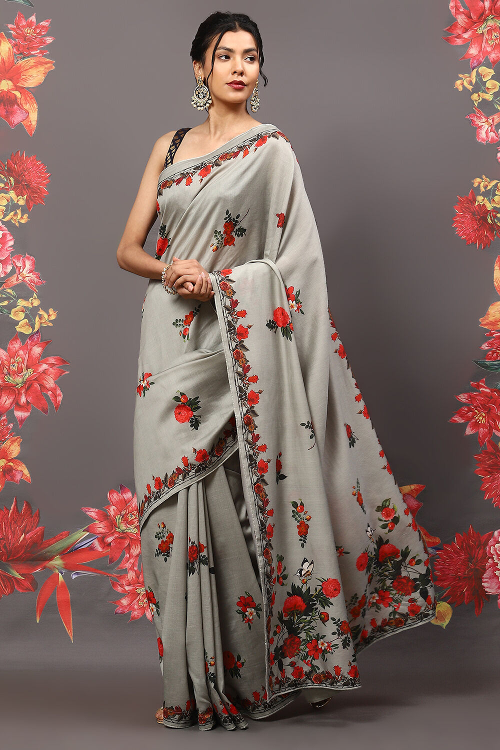 Pista Green Cotton Blend Saree image number 0