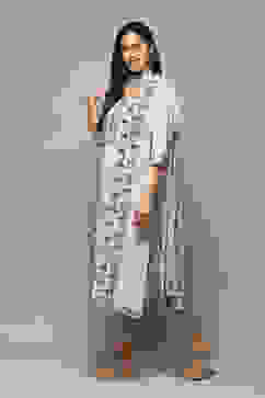 Off White Cotton Handloom Unstitched Suit Set image number 6