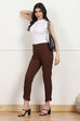 Burgundy Cotton Solid Jeggings image number 0