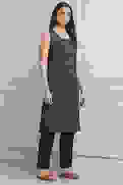 Navy Polyester Straight Kurta Pants Set image number 7