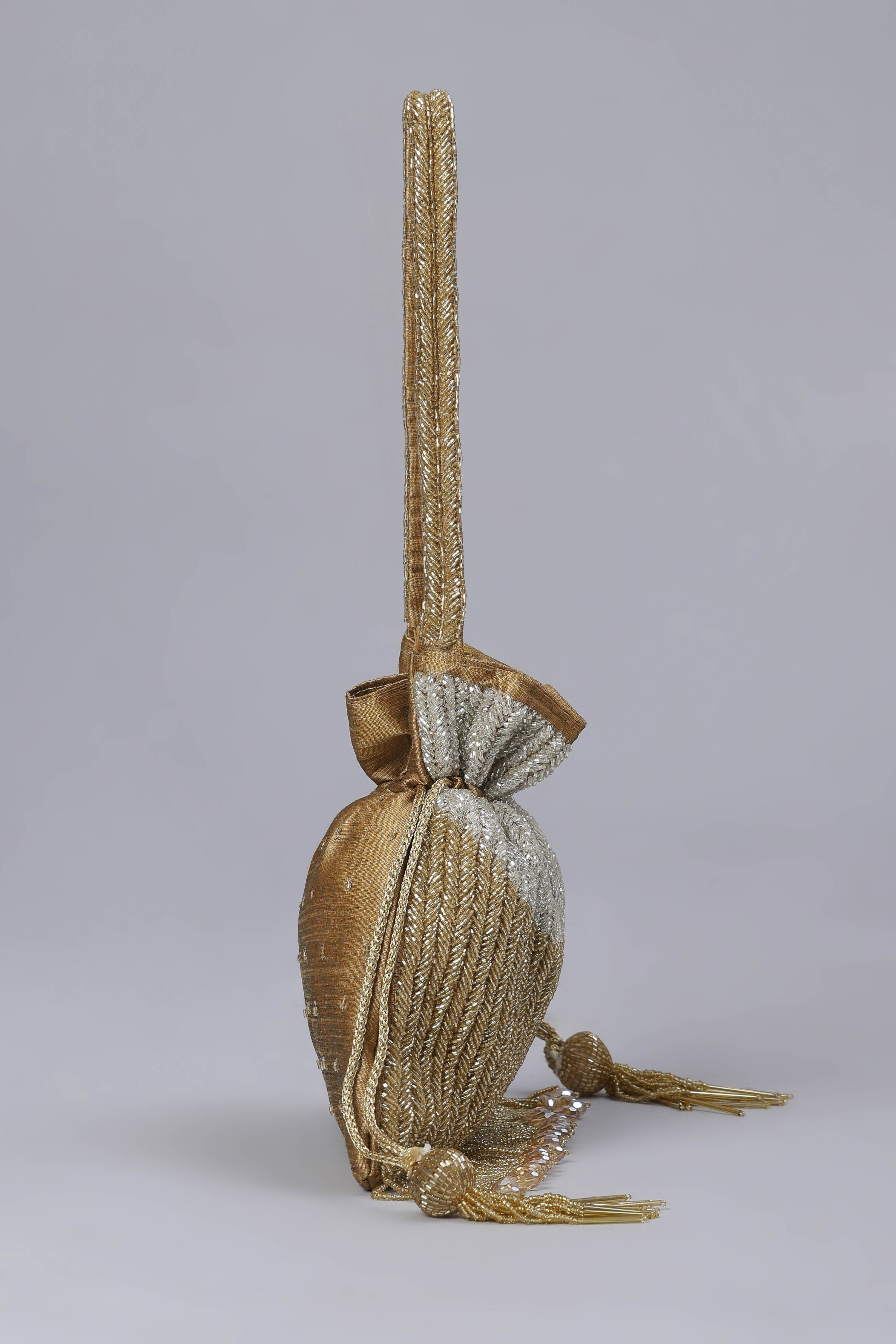 Gold Fabric Potli Bag image number 4