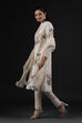 Ivory Cotton Silk Straight Printed Suit Set image number 4