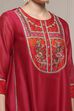 Pink Chanderi Kalidar Dyed Suit Set image number 1