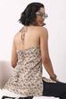Beige Cotton All-Over Floral Tie-Up Back Kurti image number 3