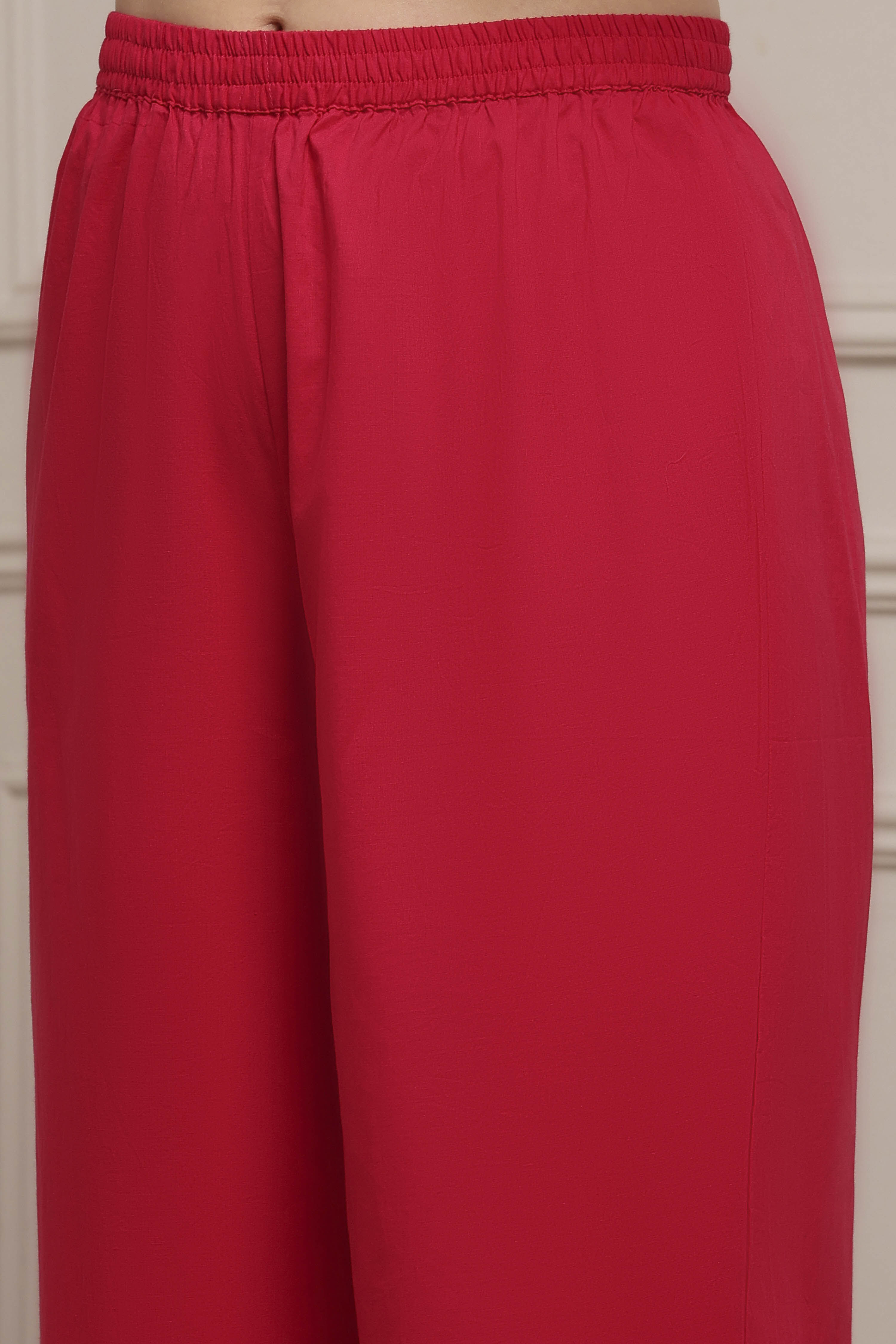 Fuchsia Embroidered Angrakha Festive Anarkali Suit Set image number 2