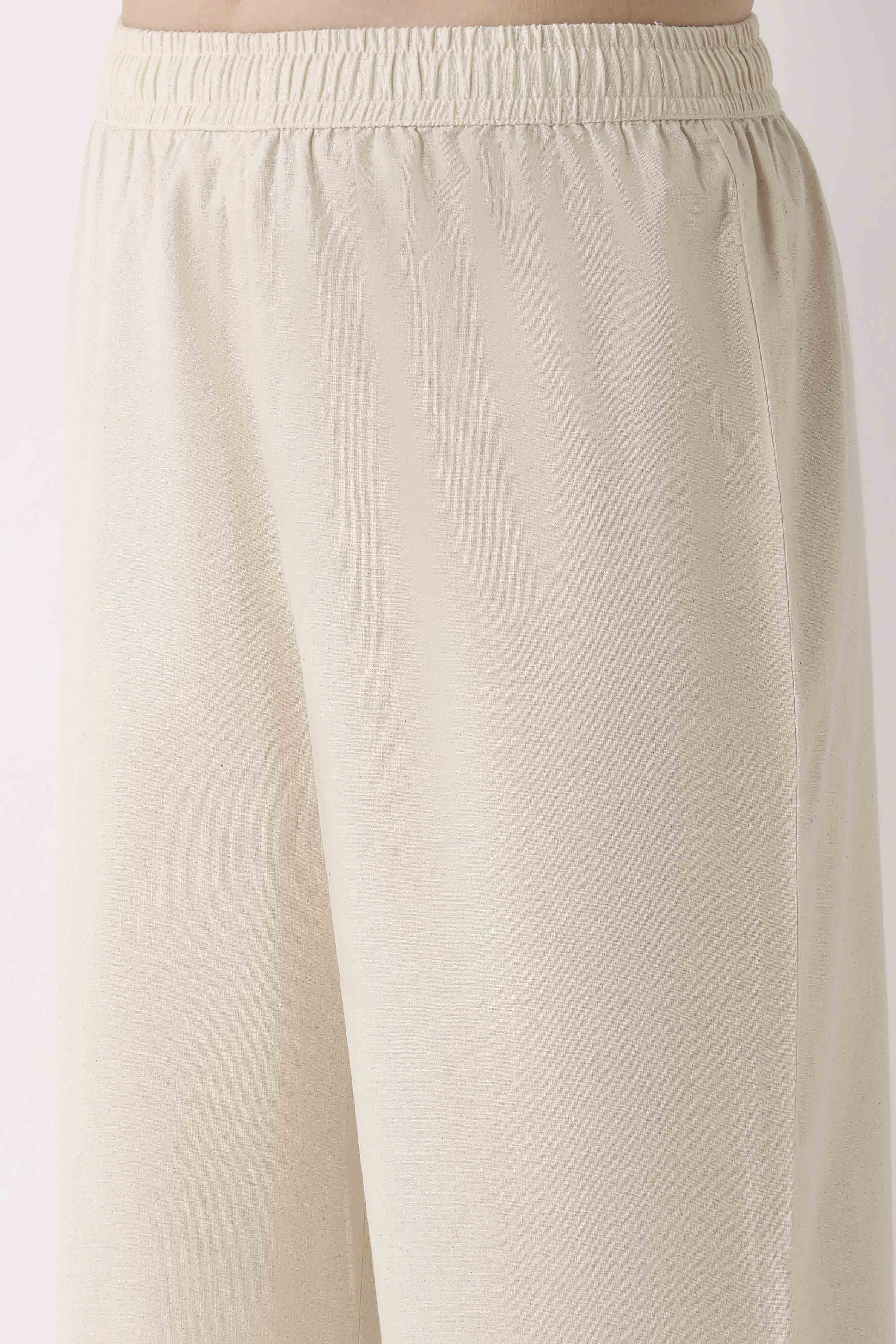 Natural Cotton Straight Palazzos image number 1