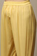 Yellow Cotton Handloom Unstitched Suit Set image number 7