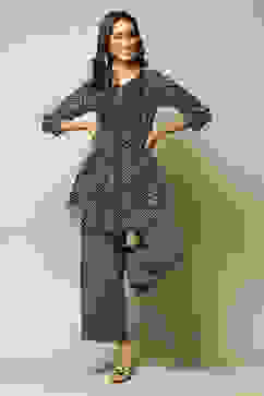 Black Cotton Blend Printed Kurti image number 6