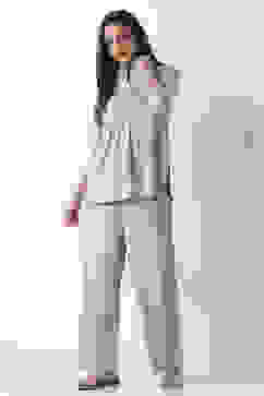 Metallics Art Silk Straight Palazzos image number 0