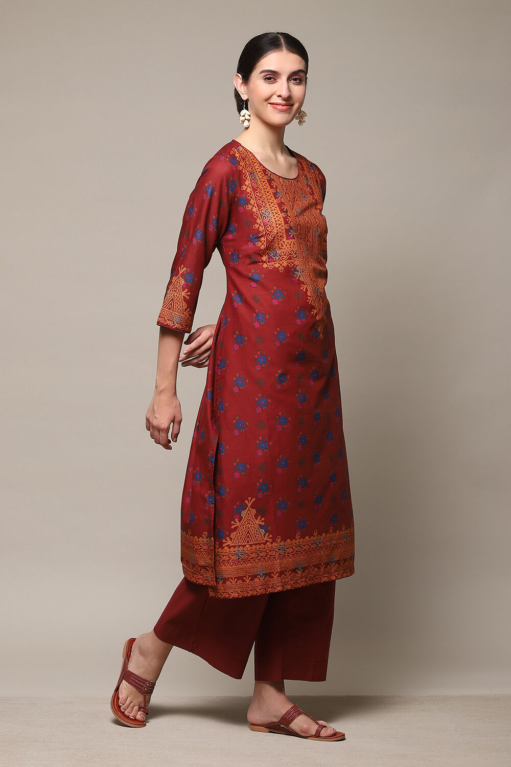 Rust Cotton Straight 2 Piece Set image number 5