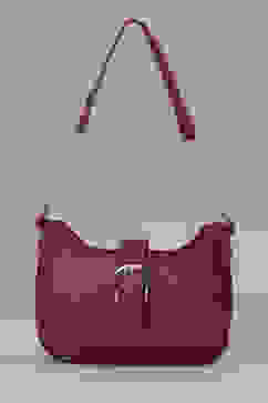 Maroon PU Shoulder Bag image number 1
