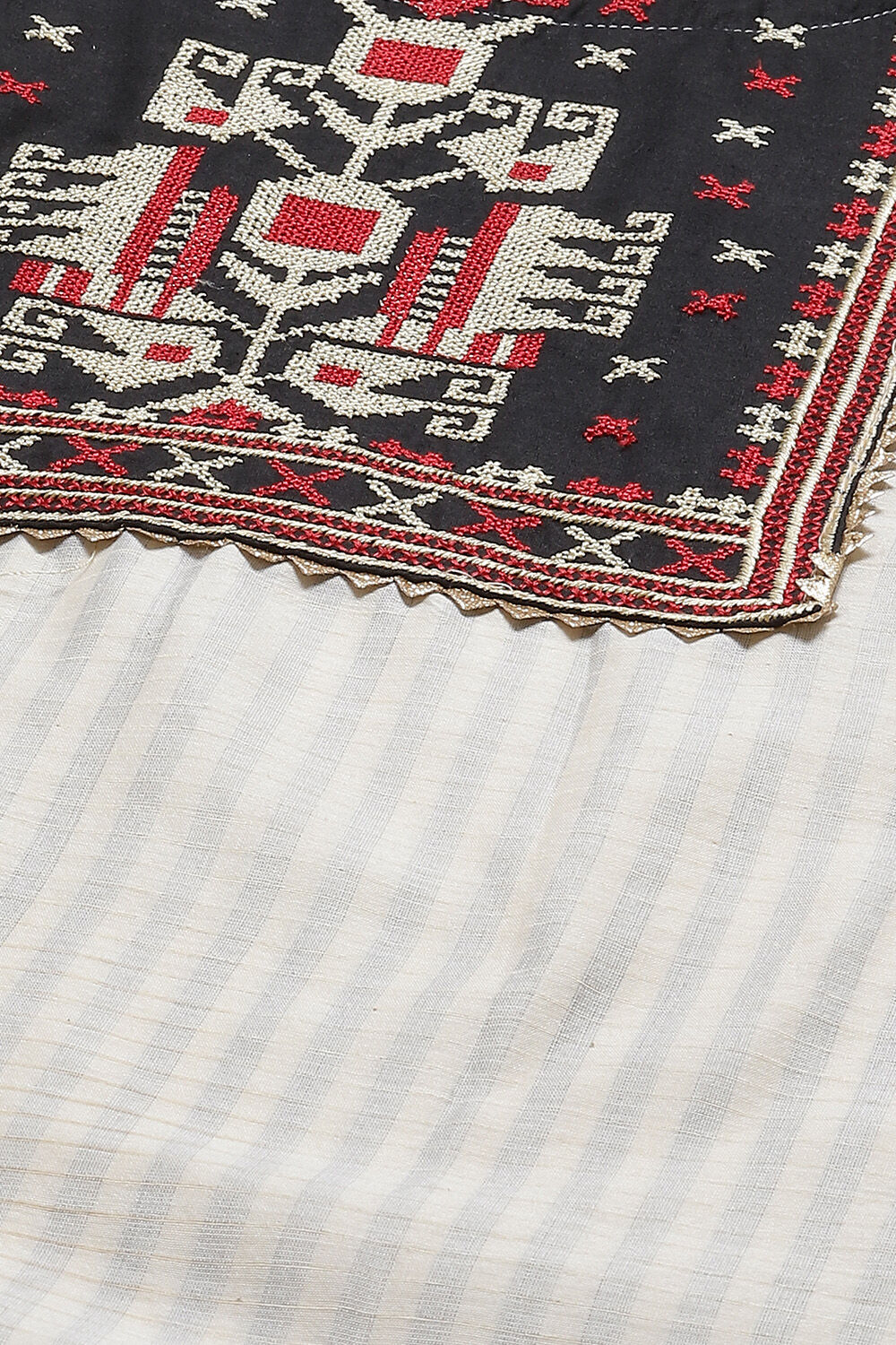 Yellow Chanderi Machine Embroidered Unstitched Suit Set image number 1