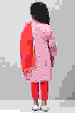 Ecru Cotton Straight Kurta Regular Pants Suit Set image number 4