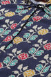 Navy Rayon A-Line Printed Dress image number 1