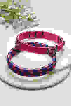 Pink & Blue Plastic-Thread Bangles image number 0