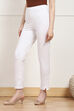 White Cotton Blend Pants image number 2