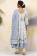 Ivory Cotton Anarkali Kurta Churidar Suit Set image number 4