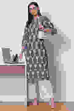 Blue & White Cotton woven 2 Piece Set image number 6