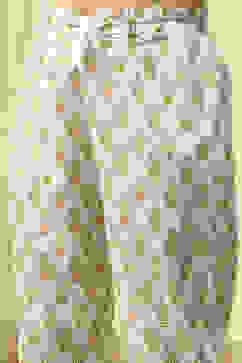 Yellow Cotton Hand Block Print Unstitched Suit Set image number 4