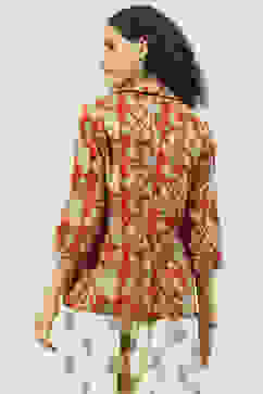 Terracotta Cotton Straight Printed Jacket image number 6
