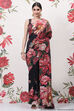Black Cotton Silk Printed Saree image number 0