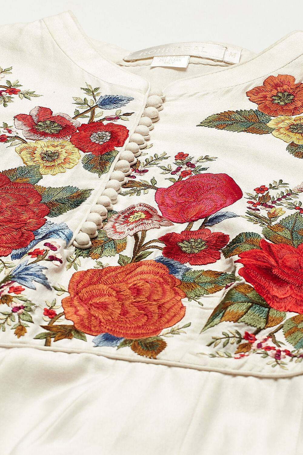 Rohit Bal Black Cotton Silk Anarkali Embroidered Suit image number 1