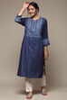Indigo LIVA Straight Printed Kurta