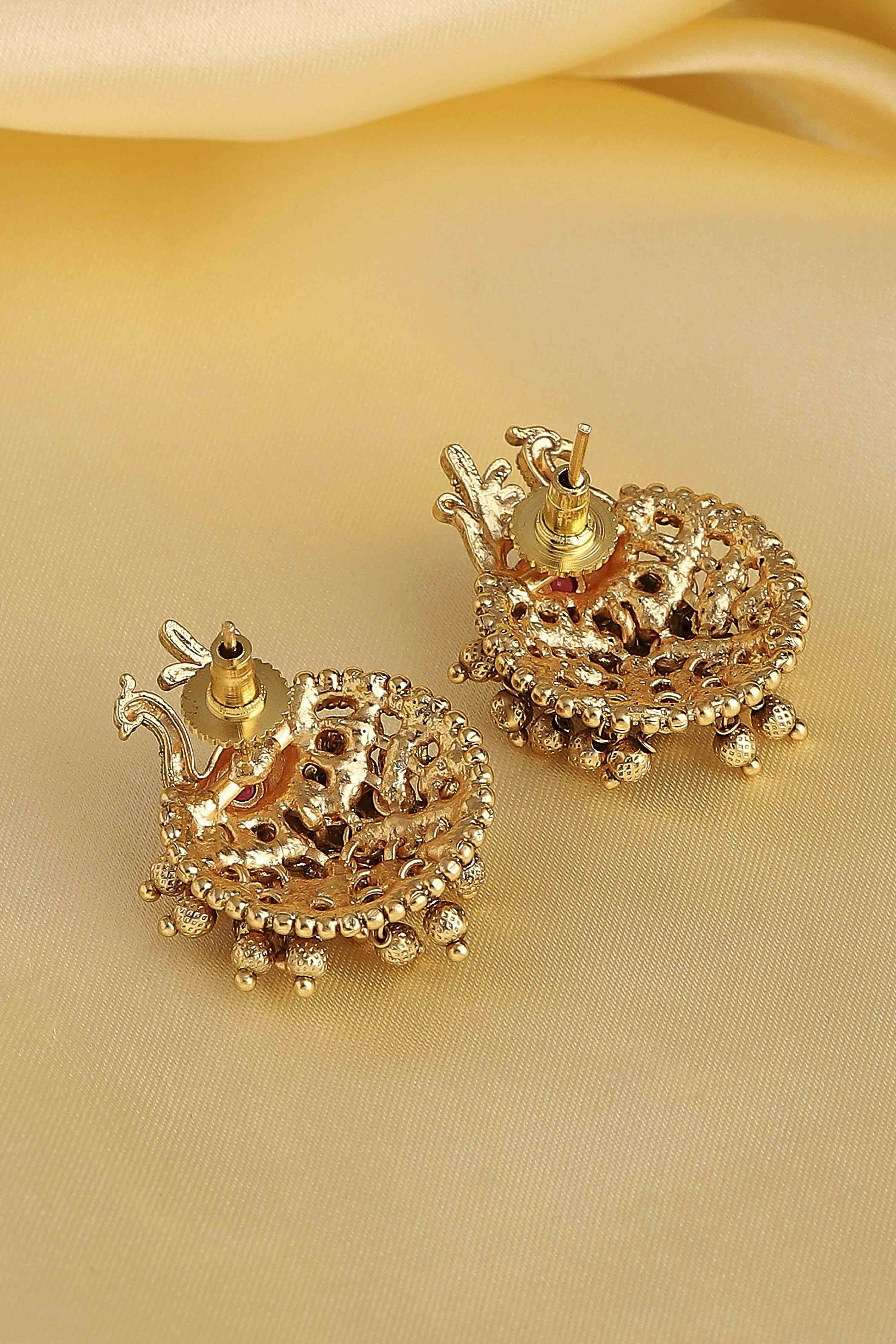 Red Stone Earrings image number 2