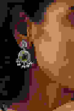 Navy Brass Drop & Danglers image number 1