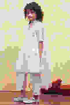 White Yarn Dyed Angrakha Anarkali Suit Set image number 3