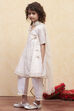 White Yarn Dyed Angrakha Anarkali Suit Set image number 3