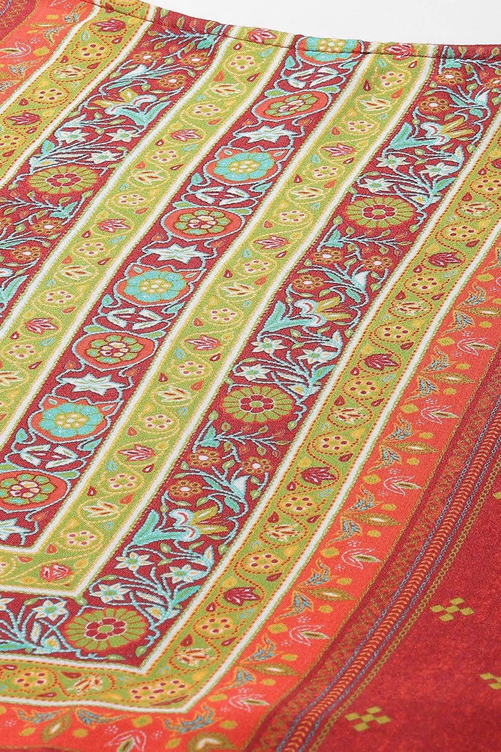 Red Straight Rayon Kurta image number 1