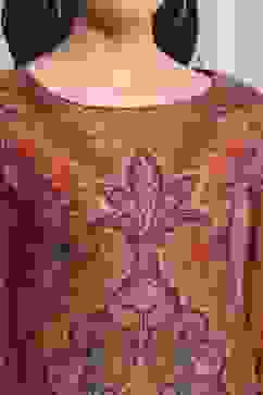 Beige Viscose Rayon Straight Kurta Pants Set image number 1