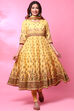 Yellow Cotton Anarkali Suit