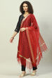 White Cotton Blend Yarndyed Dupatta image number 2