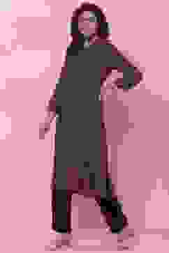 Blue Rayon A-Line Printed Kurta image number 2