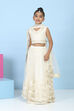 White Butterfly Net Sequin Embroidered Lehenga Set image number 6