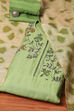 Green Cotton Machine Embroidered Unstitched Suit Set image number 0