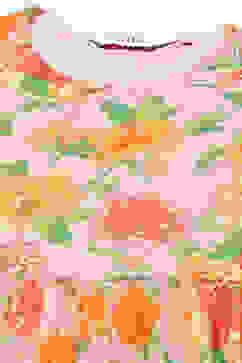 Peach Cotton Flared Kurta Churidar Suit Set image number 1