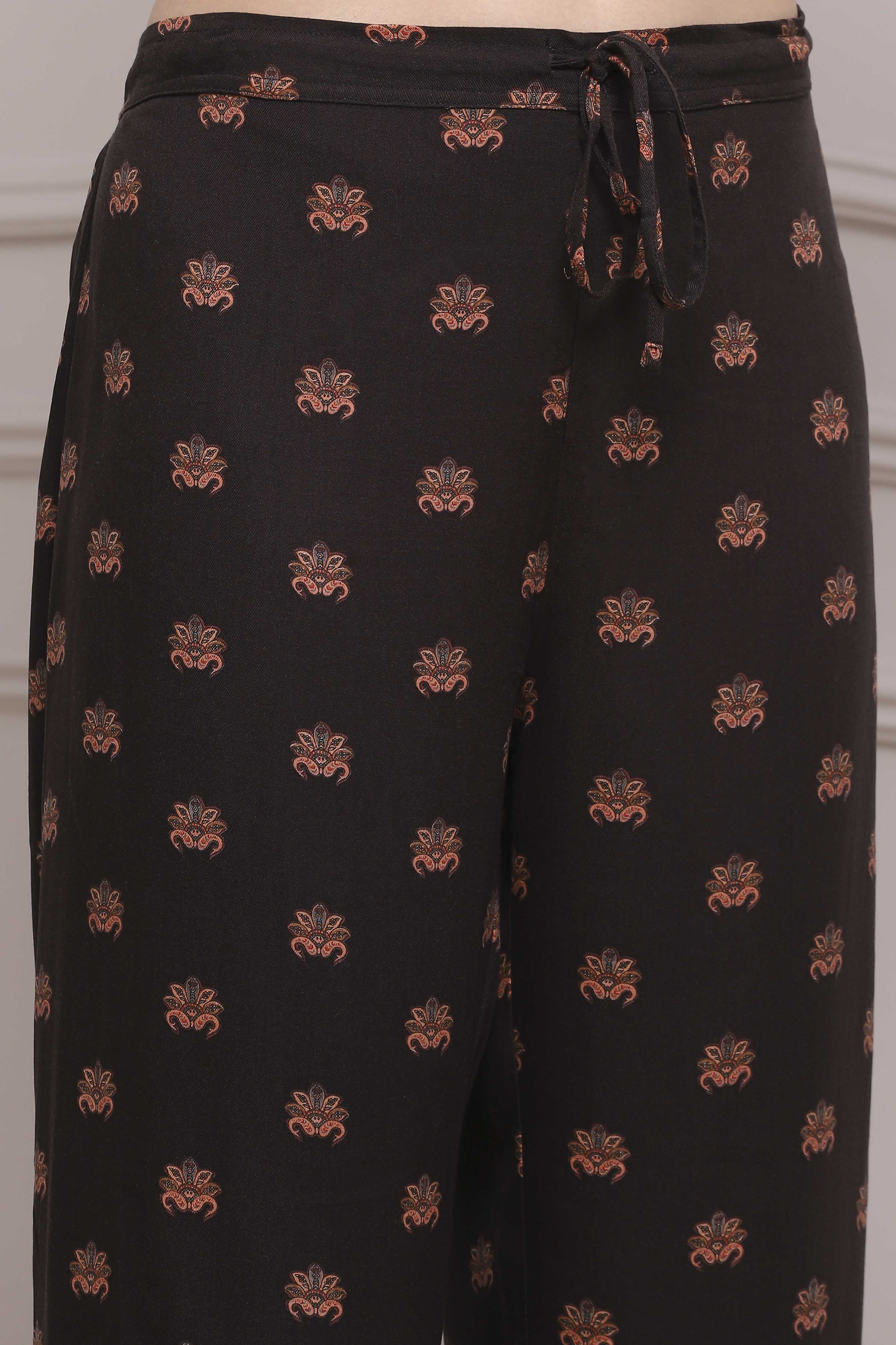 Brown Rayon Palazzo image number 1