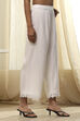 Off-White Viscose Solid Straight Palazzo image number 3