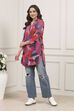 Blue Rayon Straight Printed Kurta image number 2