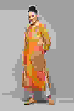 Chalky Teal LIVA Straight Printed Kurta image number 5