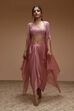 Rose Pink Viscose Organza Fusion Skirt Set image number 0