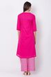 Fuschia Relaxed Kurta Palazzo Suit Set image number 4